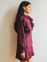 Robe en suédine bordeaux Merel
