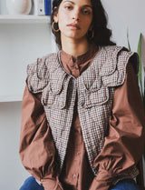 Gilet à carreaux camel Garsy