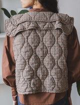 Gilet à carreaux camel Garsy