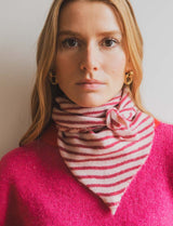 Foulard rose à rayures Lala