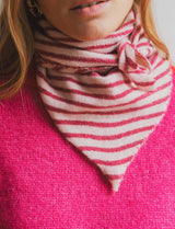 Foulard rose à rayures Lala