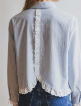 Chemise à rayures & broderie Andy