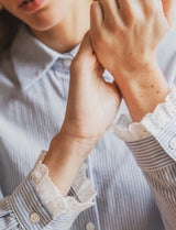 Chemise à rayures & broderie Andy