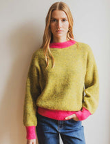 Pull vert & fuchsia Niels