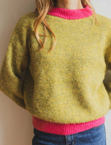 Pull vert & fuchsia Niels