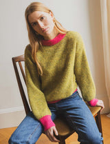 Pull vert & fuchsia Niels