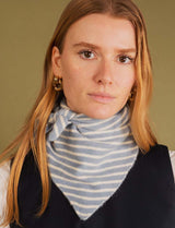 Lala sky-blue striped scarf