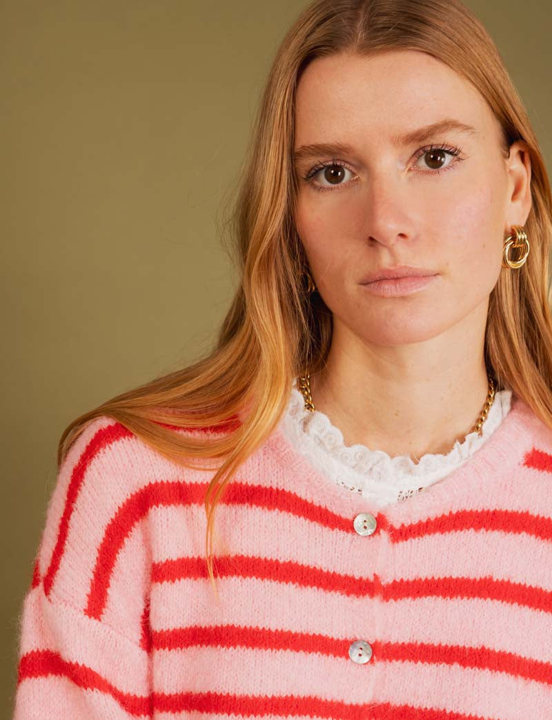 Gilet rose & rouge Sami