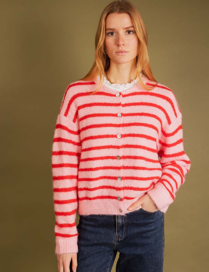 Gilet rose & rouge Sami