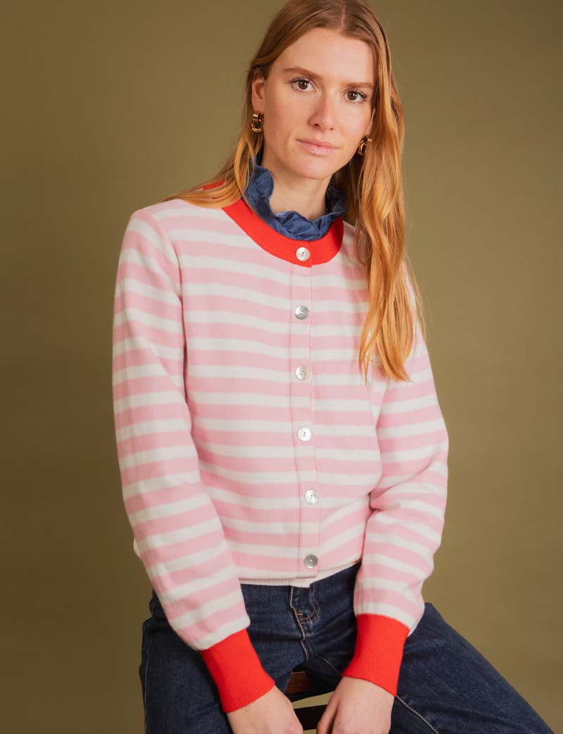 Gilet rose & rouge Adir