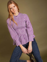 Blouse vichy violette Rosyne