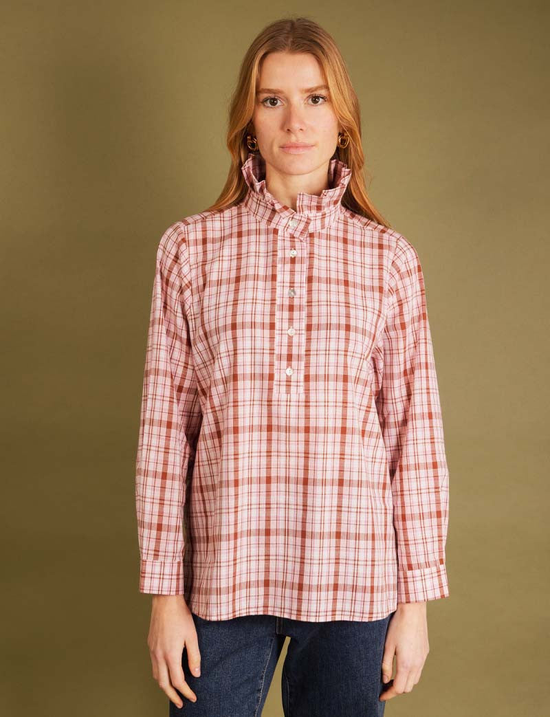 Chemise à carreaux rose Alys
