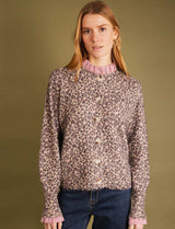 Cardigan léopard & rayures rouge Floran