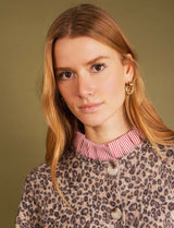 Cardigan léopard & rayures rouge Floran