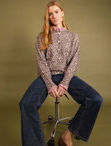 Cardigan léopard & rayures rouge Floran