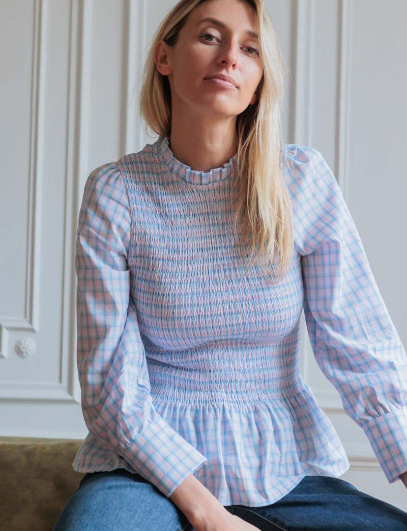 Blouse ciel & rose Kelen