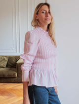 Blouse à rayures roses Isola