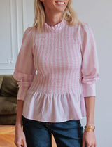 Blouse à rayures roses Isola