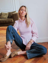 Blouse à rayures roses Isola