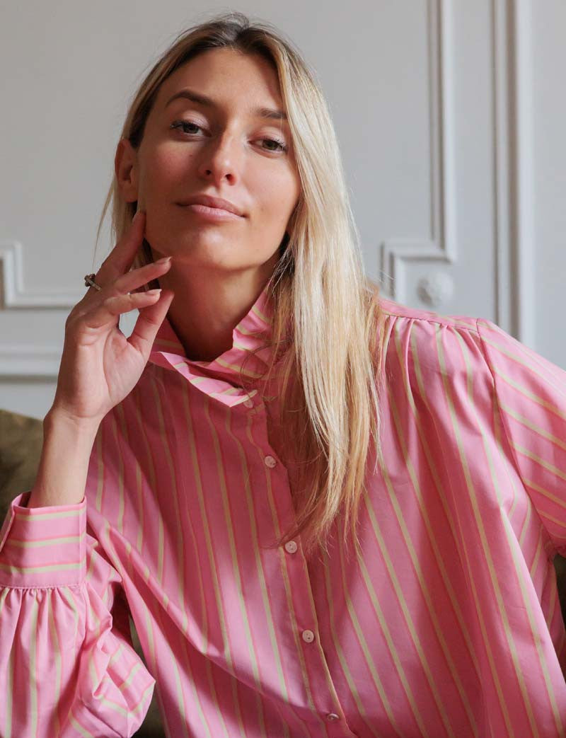 Chemise rose & jaune Azriel