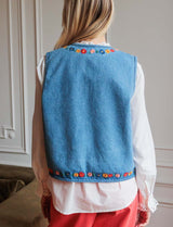 Gilet en jean brodé Haven