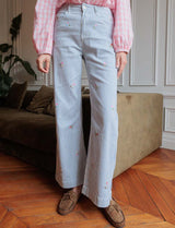 Jean à rayures & brodé Olam