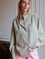 Chemise verte & corail Roma