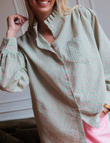 Chemise verte & corail Roma