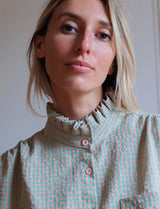 Chemise verte & corail Roma