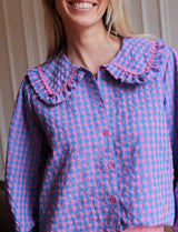 Chemise bleue & rose Lysea