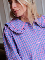 Chemise bleue & rose Lysea