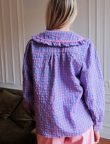 Chemise bleue & rose Lysea