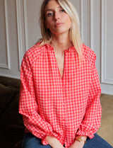 Blouse vichy corail Noemy