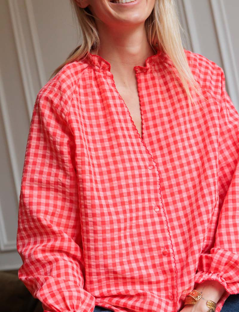 Blouse vichy corail Noemy