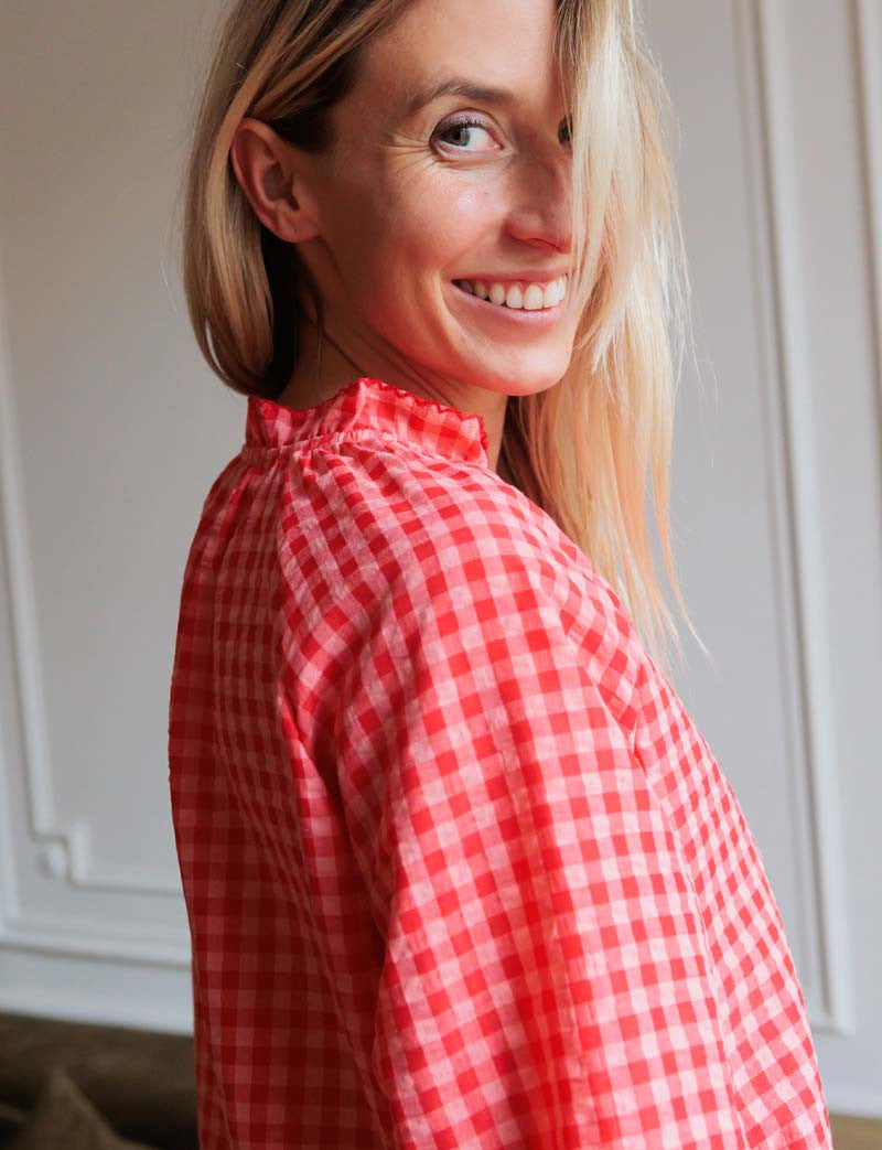 Blouse vichy corail Noemy