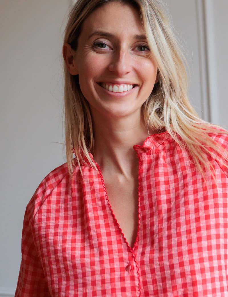 Blouse vichy corail Noemy