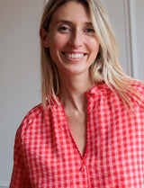 Blouse vichy corail Noemy