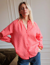 Blouse vichy corail Noemy