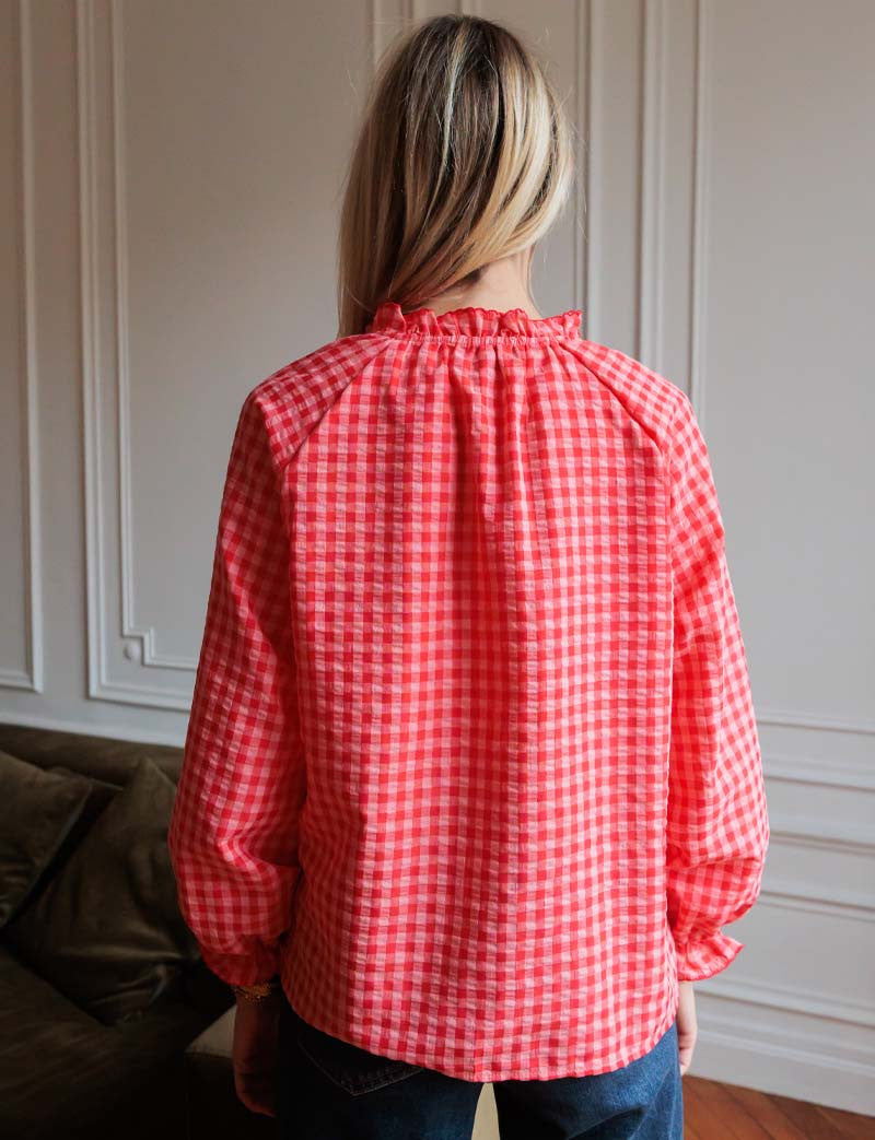 Blouse vichy corail Noemy
