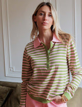 Pull rose & vert Koren