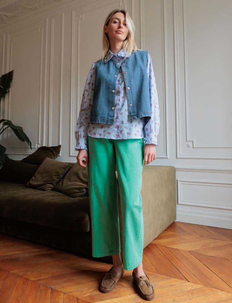 Chemise vichy & fleurie Hera
