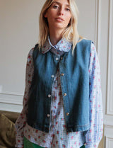 Chemise vichy & fleurie Hera