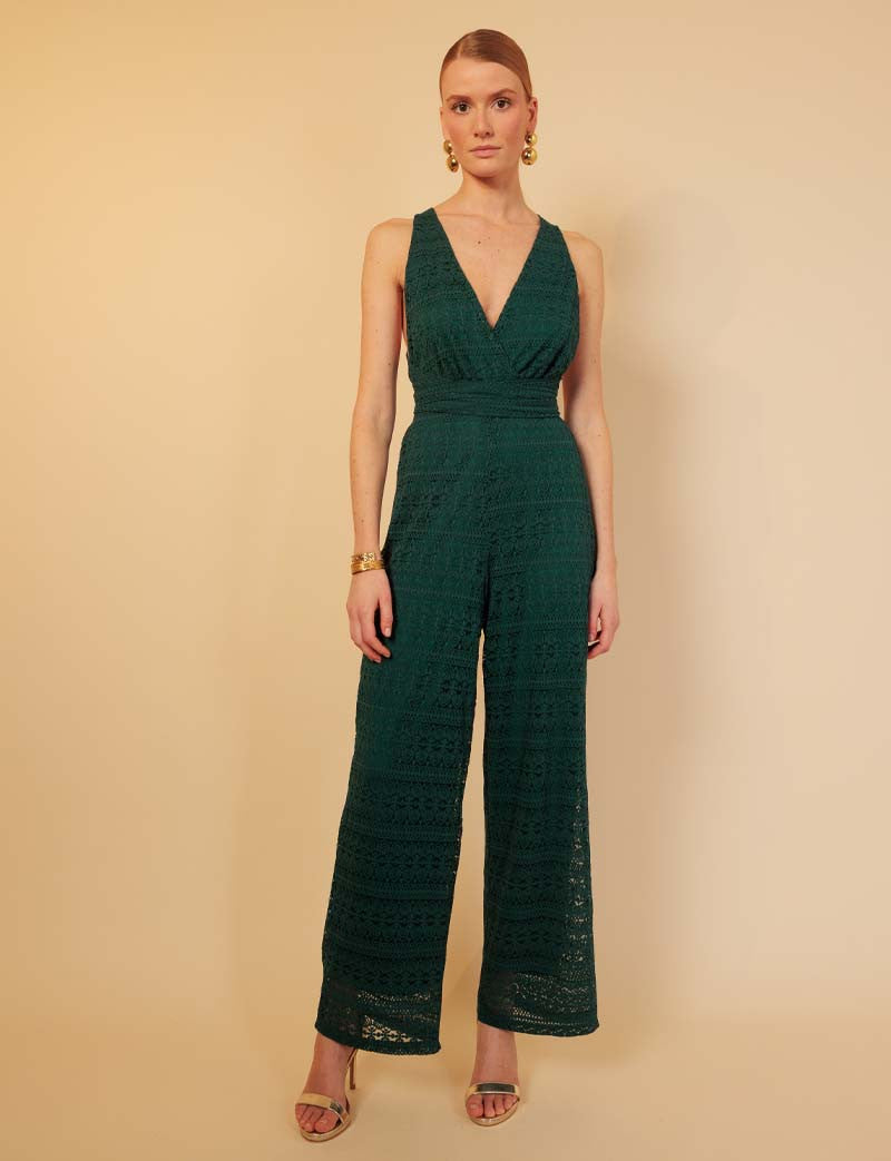 Combinaison en dentelle verte Gabriella