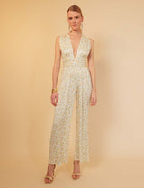 Combinaison écrue et jaune fleurie Gabriella