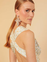 Combinaison écrue et jaune fleurie Gabriella