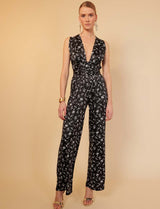 Combinaison noire et blanche fleurie Gabriella