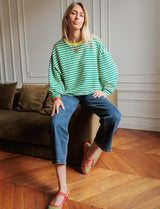 Sweat vert & jaune Yona