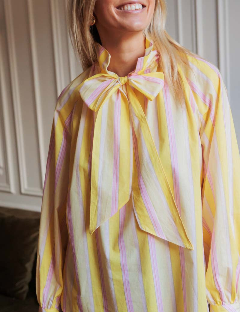Blouse jaune & rose Dalia