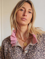 Cardigan léopard & rayures rouge Floran