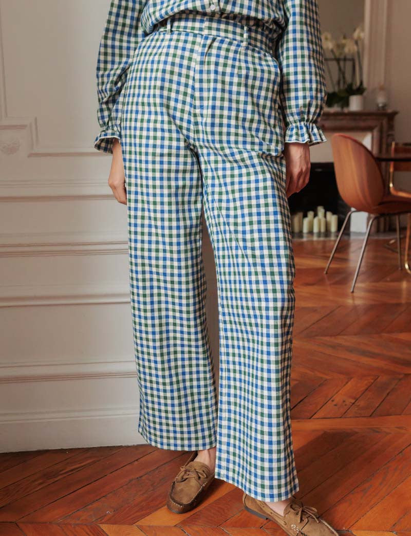 Pantalon bleu & vert Telio